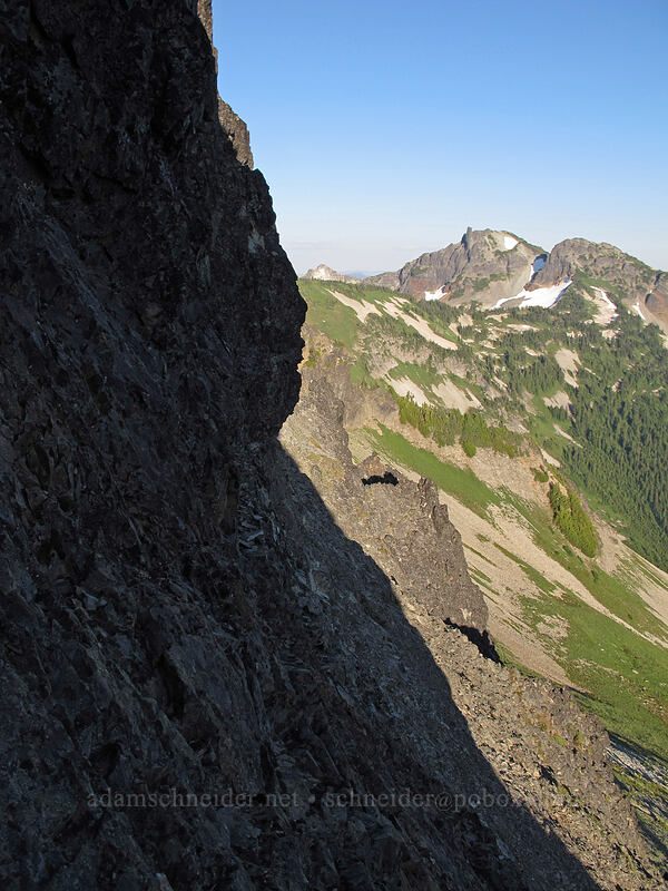 steep cliffs & Unicorn Peak [Pinnacle Peak, Mount Rainier National Park, Lewis County, Washington]