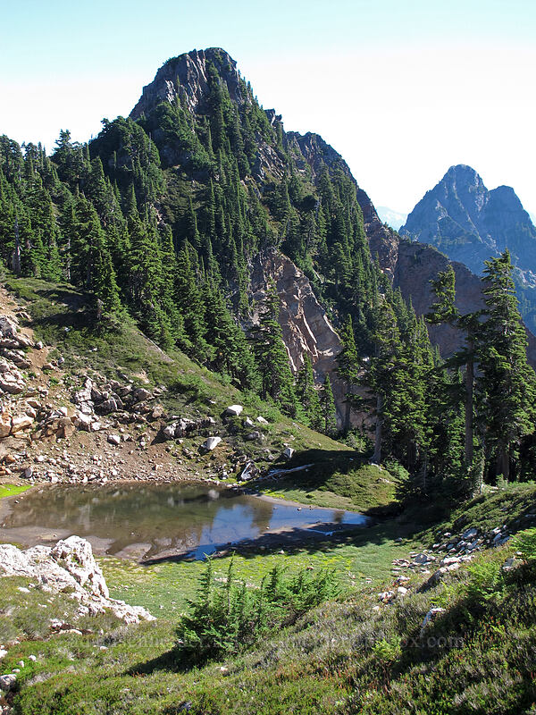 small tarn & steep cliffs [Gothic Basin, Morning Star NRCA, Snohomish County, Washington]