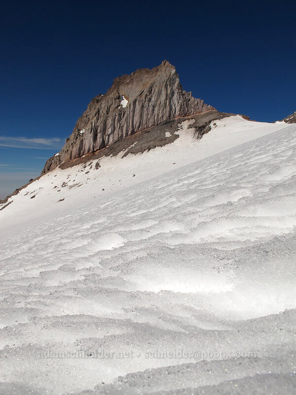 patterns in the snow/ice [above Zigzag Canyon, Mt. Hood Wilderness, Clackamas County, Oregon]