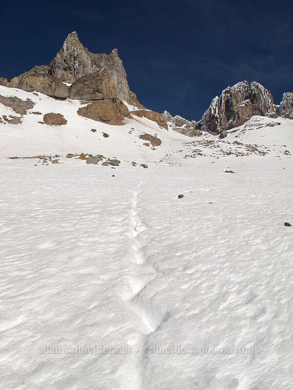 Castle Crags & Crater Rock [Zigzag Glacier, Mt. Hood Wilderness, Clackamas County, Oregon]