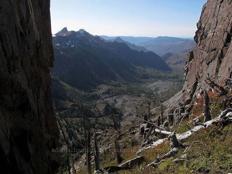Coldwater Valley, from the pinnacles [Mt. Whittier Trail, Mt. St. Helens National Volcanic Monument, Skamania County, Washington]
