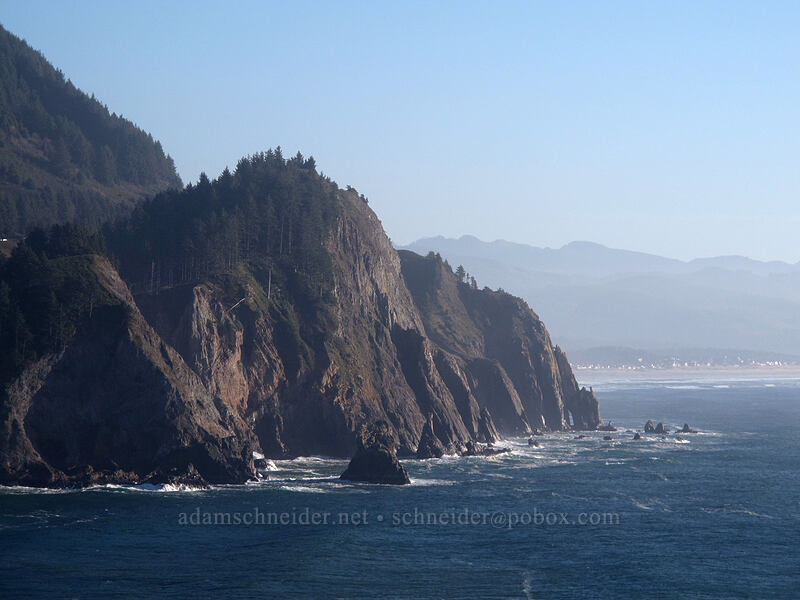 cliffs below Neahkahnie Mountain [Cape Falcon Trail, Oswald West State Park, Tillamook County, Oregon]
