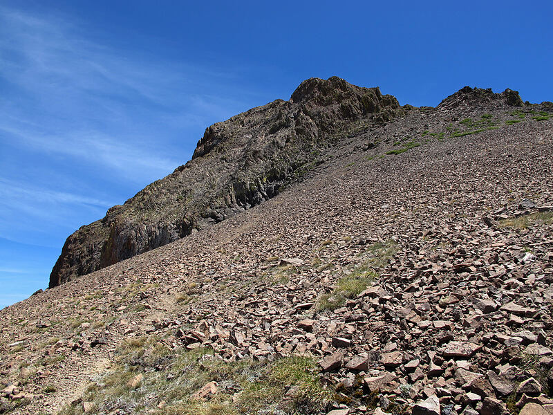 scree slope leading to Round Top [Round Top, Mokelumne Wilderness, Alpine County, California]