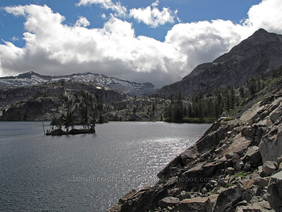 Heather Lake & clouds [Pacific Crest Trail, Desolation Wilderness, El Dorado County, California]