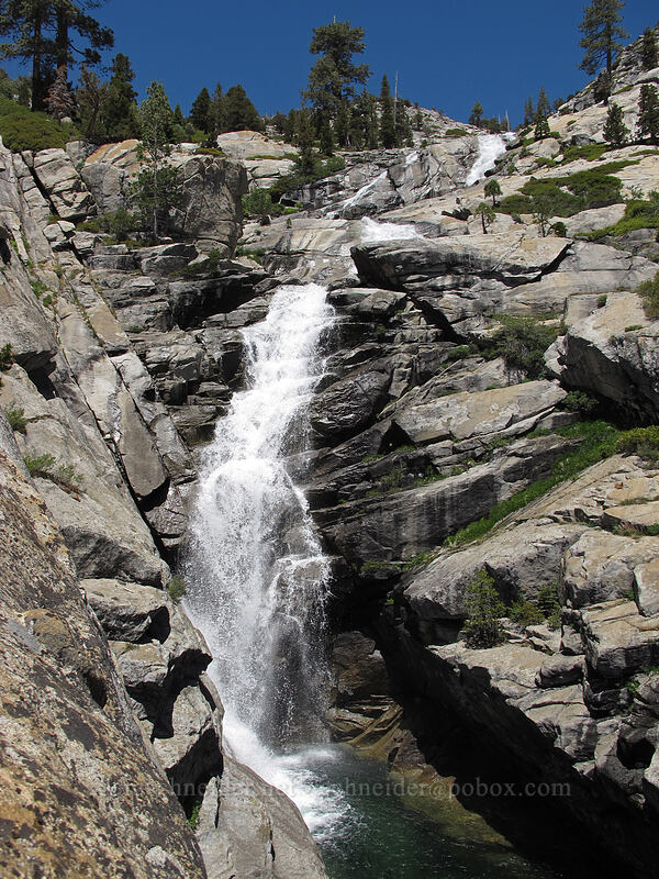 middle of Horsetail Falls [Pyramid Creek, Desolation Wilderness, El Dorado County, California]