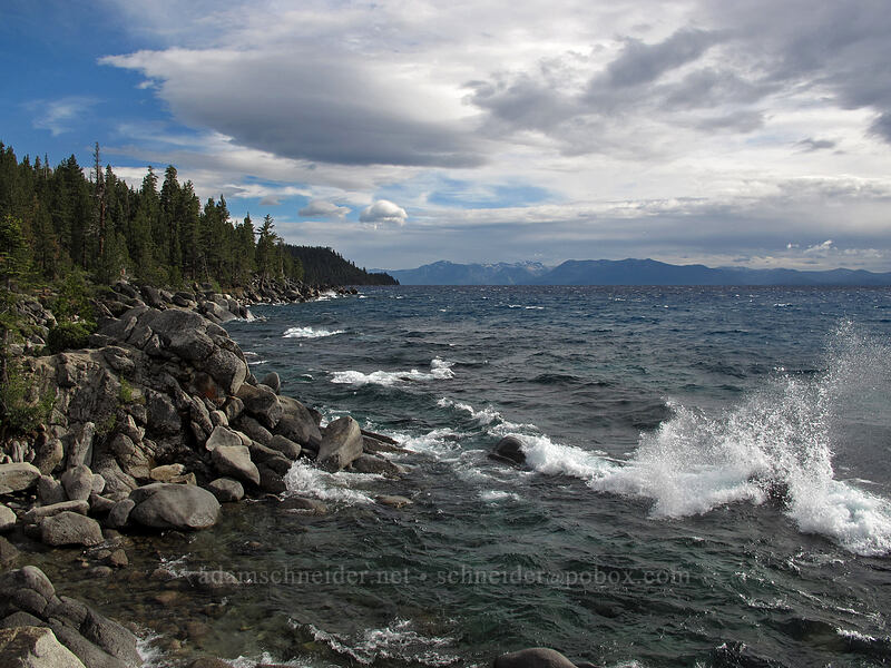 high waves on Lake Tahoe [Chimney Beach Trail, Lake Tahoe Basin, Carson City, Nevada]