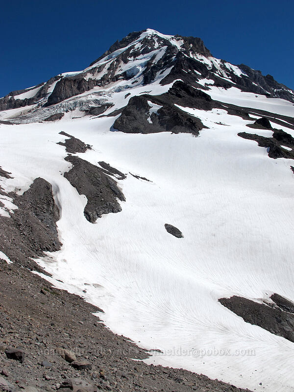 Mount Hood & Ladd Glacier [Ladd Glacier moraine, Mt. Hood Wilderness, Hood River County, Oregon]