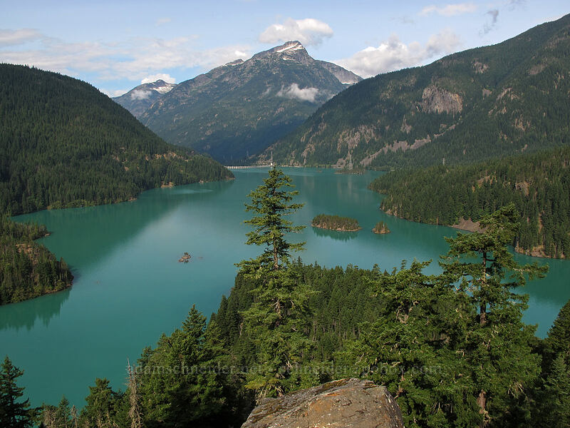 Davis Peak & Diablo Lake [Diablo Lake Overlook, North Cascades National Park, Whatcom County, Washington]