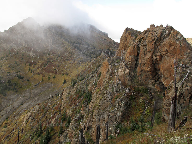 Coldwater Peak, hidden by clouds [Boundary Trail, Mt. St. Helens National Volcanic Monument, Skamania County, Washington]
