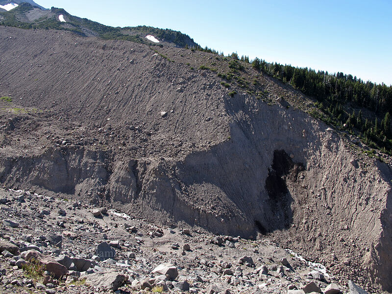 Eliot washout [Eliot Glacier moraine, Mt. Hood Wilderness, Hood River County, Oregon]