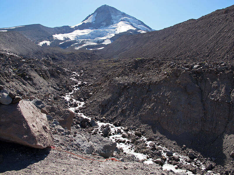 Eliot washout & the east rope [Eliot Creek Valley, Mt. Hood Wilderness, Hood River County, Oregon]