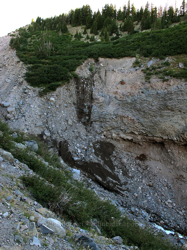 1990s Timberline Trail washout [Old Timberline Trail, Mt. Hood Wilderness, Hood River County, Oregon]