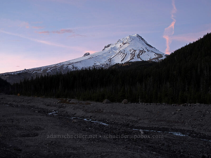 Mt. Hood after sunset [White River West Sno-Park, Mt. Hood National Forest, Hood River County, Oregon]