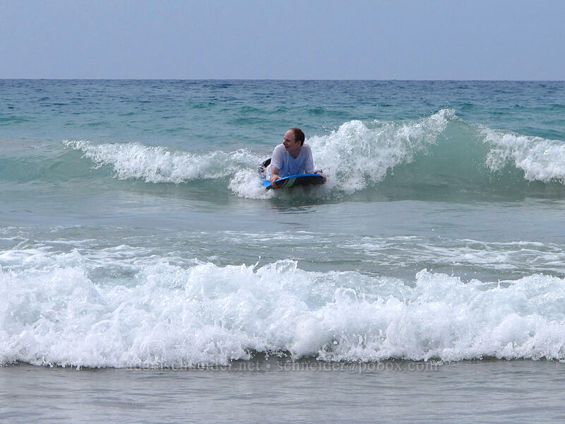 Adam boogie-boarding [Hapuna Beach, Hapuna Beach State Recreation Area, Big Island, Hawaii]