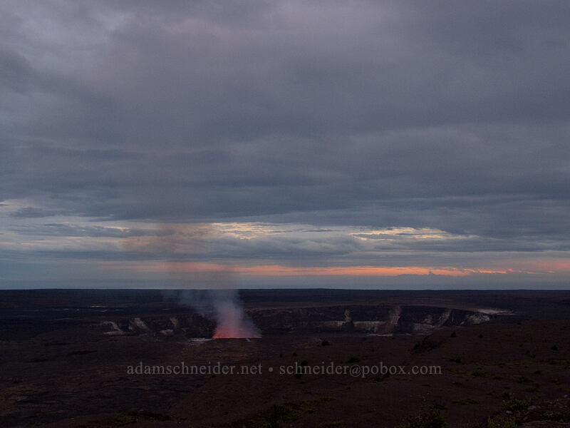 twilight glow from Halema'uma'u Crater [Jaggar Museum, Hawaii Volcanoes National Park, Big Island, Hawaii]