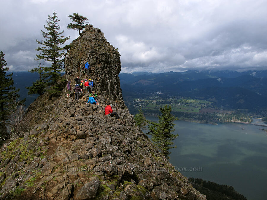 rock climbers on Indian Point [Indian Point, Mt. Hood National Forest, Hood River County, Oregon]