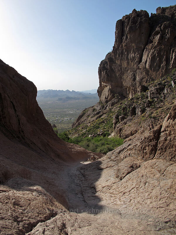 slickrock basin [Siphon Draw Trail, Superstition Wilderness, Pinal County, Arizona]