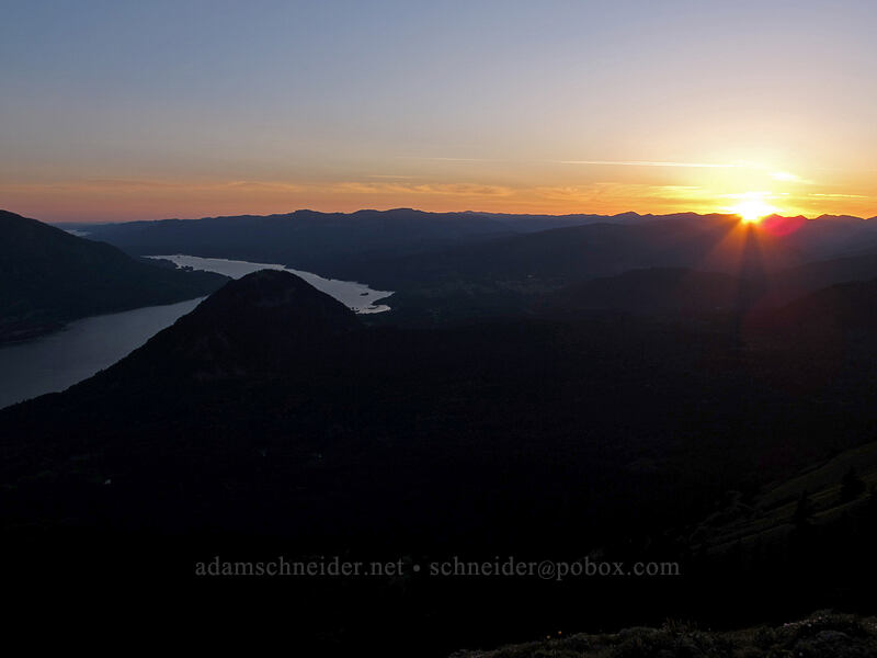 Columbia River Gorge at sunset [Dog Mountain summit, Gifford Pinchot National Forest, Skamania County, Washington]