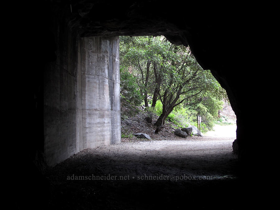 tunnel north of O'Shaughnessy Dam [Hetch Hetchy Reservoir, Yosemite National Park, Tuolumne County, California]