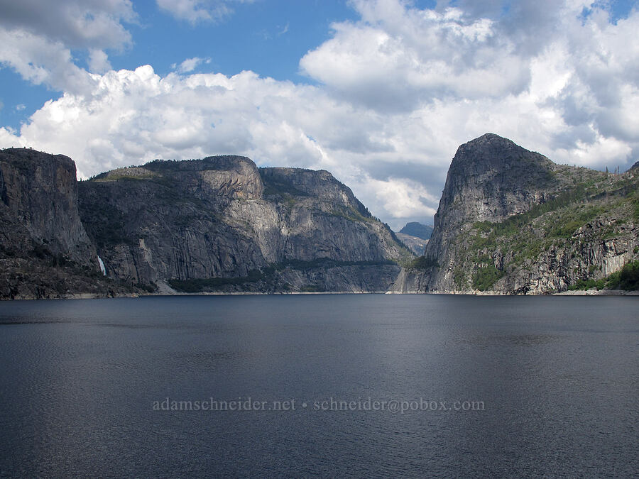 Wapama Falls, Hetch Hetchy Dome, & Kolana Rock [Hetch Hetchy Reservoir, Yosemite National Park, Tuolumne County, California]