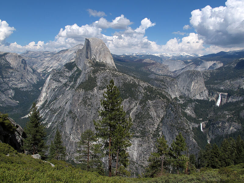 Half Dome, Nevada Falls, & Vernal Falls [Glacier Point Trail, Yosemite National Park, Mariposa County, California]