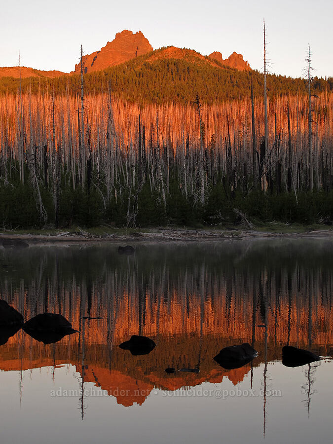 Three-Fingered Jack at sunrise [Jack Lake, Deschutes National Forest, Jefferson County, Oregon]