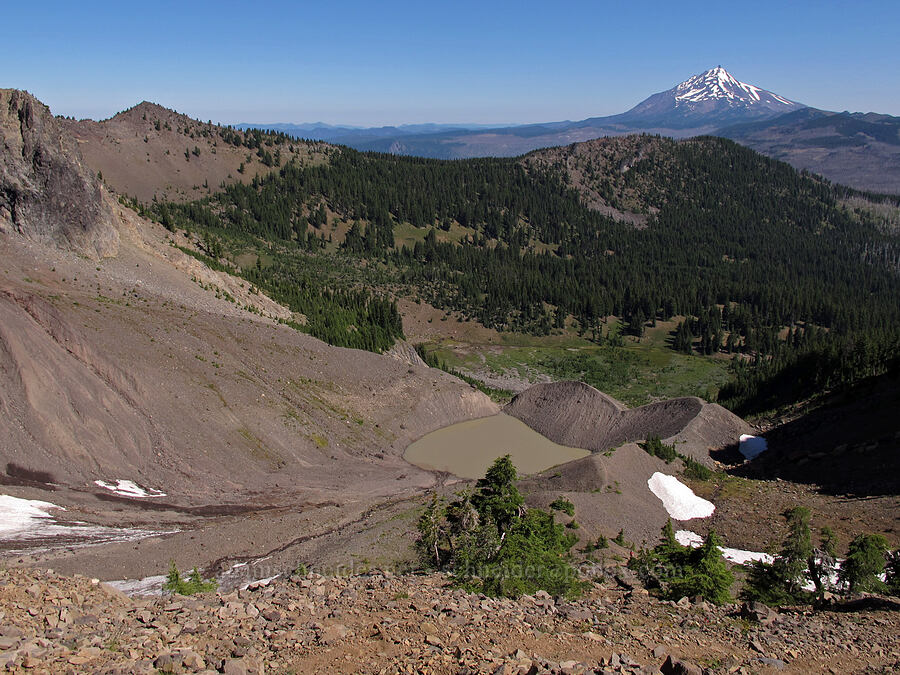 moraine lake & Mt. Jefferson [Canyon Creek moraine, Mt. Jefferson Wilderness, Jefferson County, Oregon]
