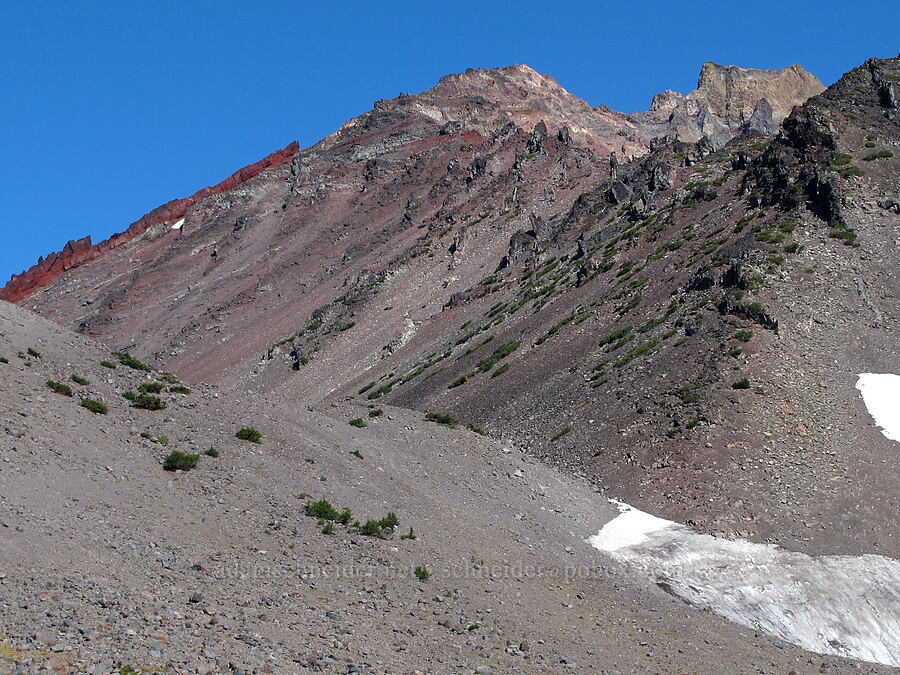pinnacles on North Sister [Middle Sister climber's trail, Three Sisters Wilderness, Deschutes County, Oregon]