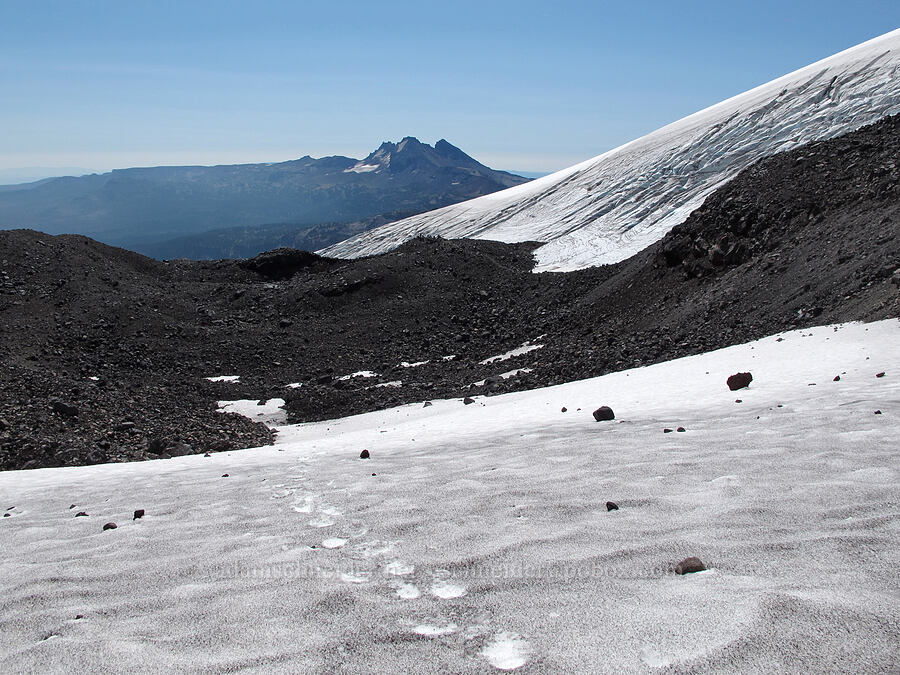 snowfields & Broken Top [north of Hayden Glacier, Three Sisters Wilderness, Deschutes County, Oregon]