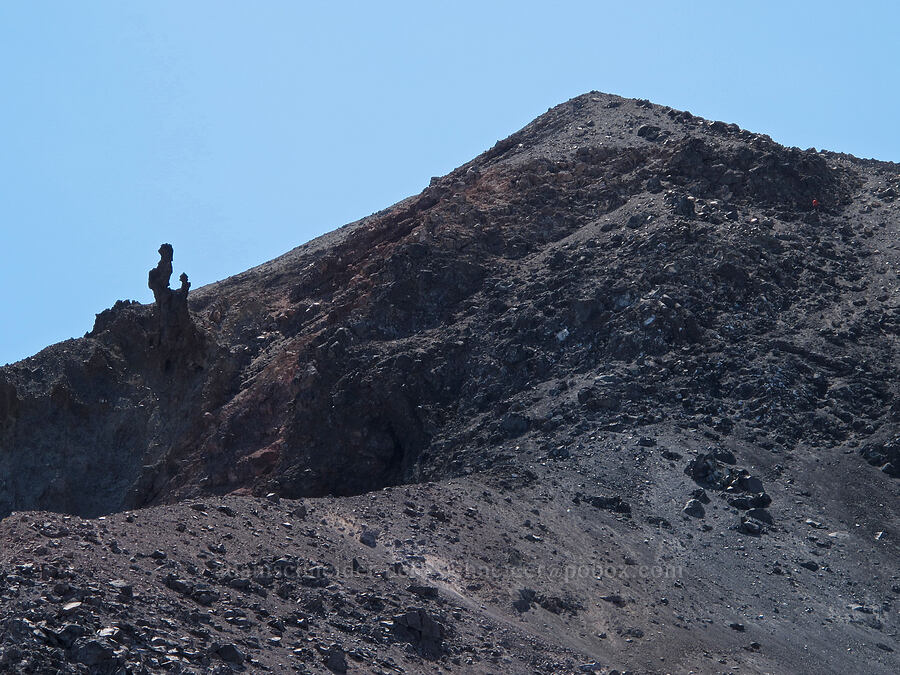 Middle Sister & a weird hoodoo [top of Hayden Glacier, Three Sisters Wilderness, Lane County, Oregon]