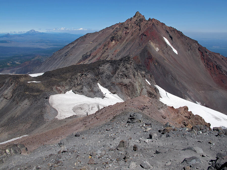 North Sister & the climbing route [Middle Sister, Three Sisters Wilderness, Lane County, Oregon]