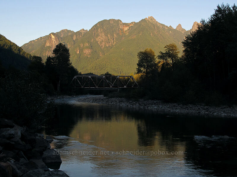 North Fork Skykomish River & Gunn Peak [Avenue A, Index, Snohomish County, Washington]