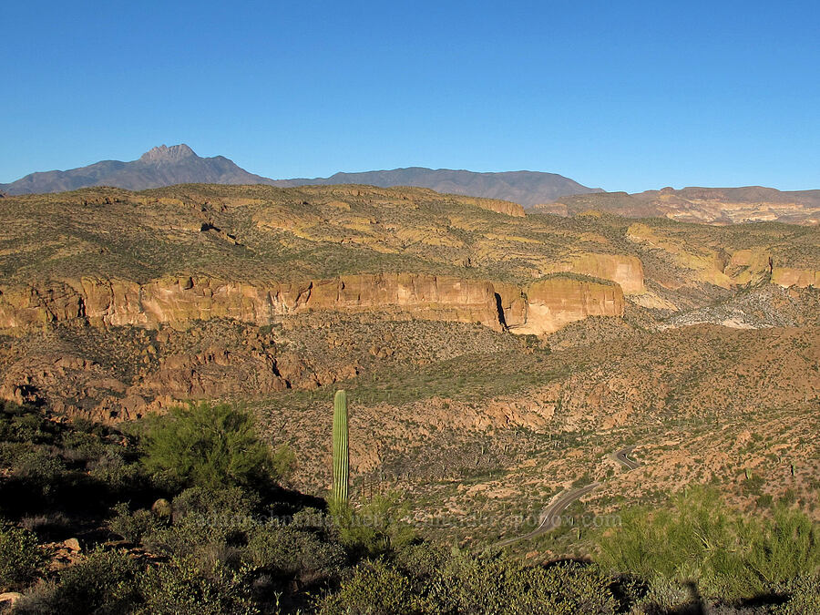 Tortilla Creek Valley & Four Peaks [Boulder Canyon Trail, Superstition Wilderness, Maricopa County, Arizona]