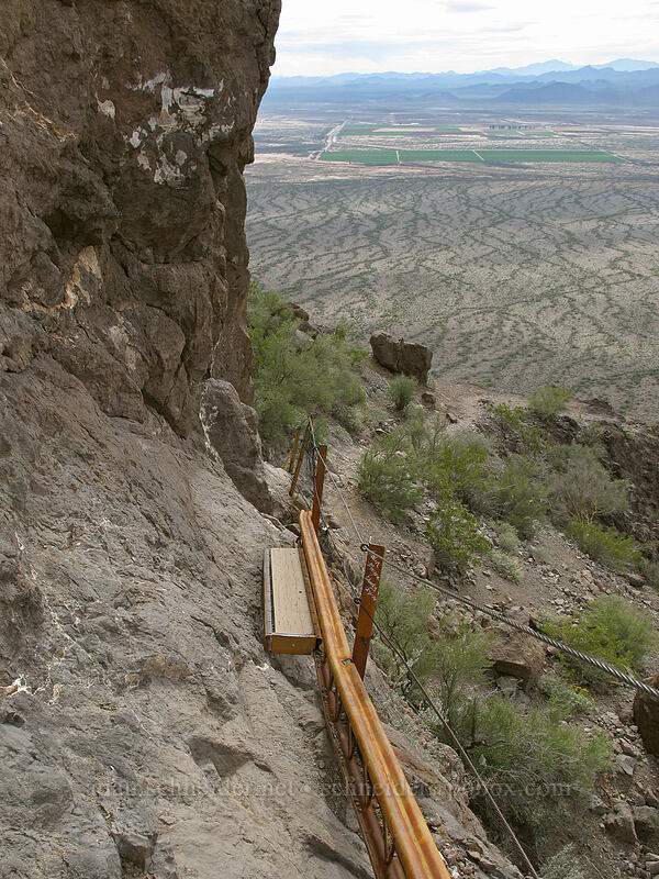 cables and boards below the summit [Hunter Trail, Picacho Peak State Park, Pinal County, Arizona]