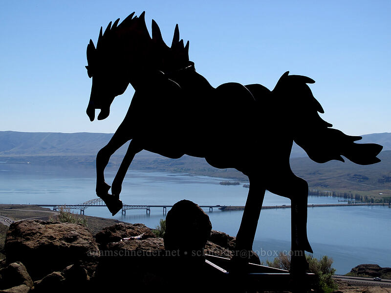 Grandfather Cuts Loose the Ponies [Wild Horse Monument, Grant County, Washington]
