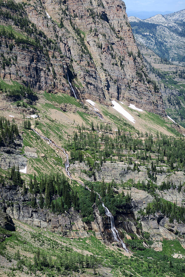 waterfalls below A Peak [Snowshoe Peak-Bockman Peak ridge, Cabinet Mountains Wilderness, Lincoln County, Montana]