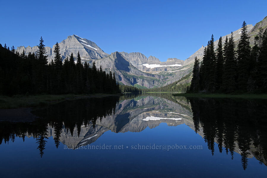 Mt. Gould, Angel Wing, Grinnell Basin, & Lake Josephine [South Shore Lake Josephine Trail, Glacier National Park, Glacier County, Montana]