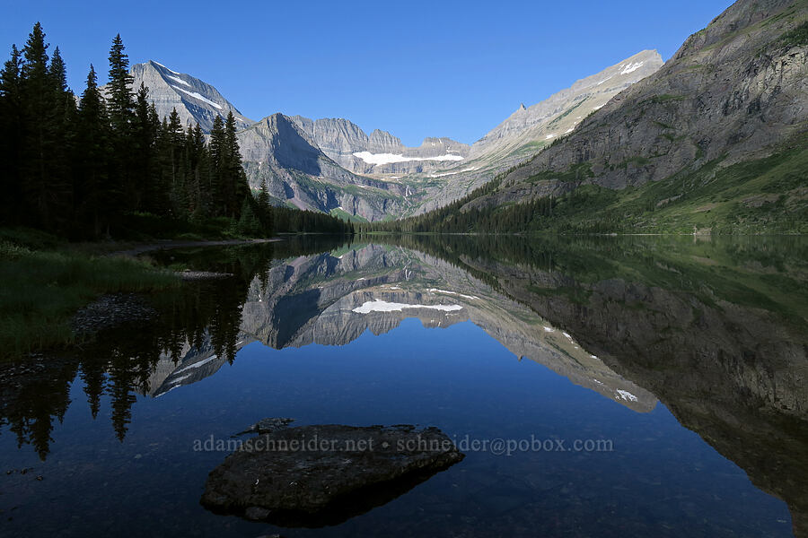 Mt. Gould, Grinnell Basin, & Lake Josephine [South Shore Lake Josephine Trail, Glacier National Park, Glacier County, Montana]