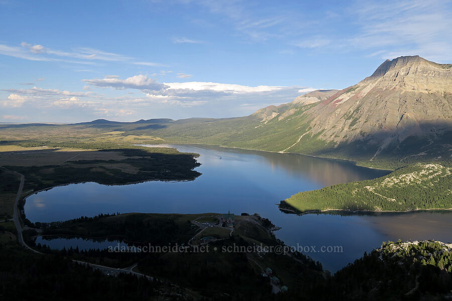 Middle Waterton Lake, prairie, & mountains [Bear's Hump Trail, Waterton Lakes National Park, Alberta, Canada]