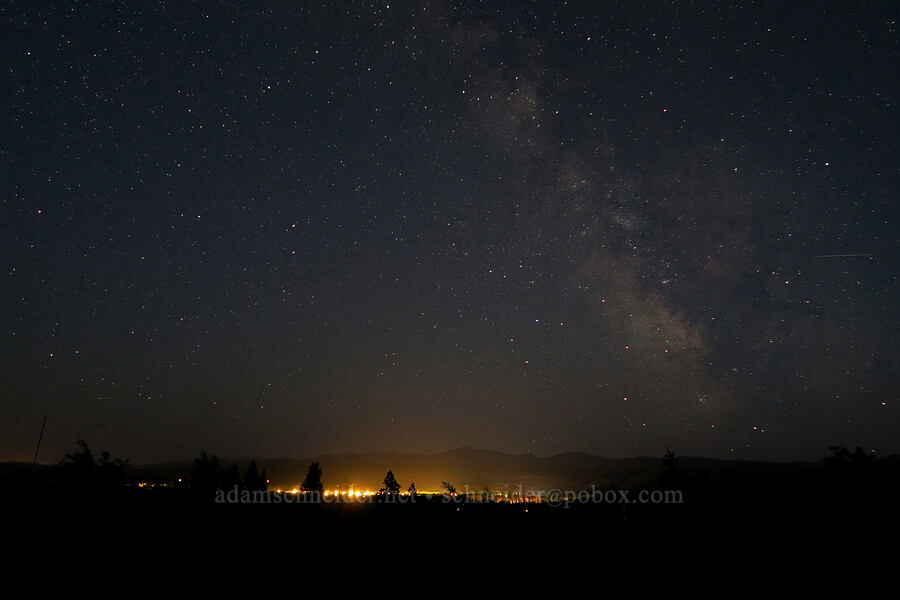 Milky Way & East Glacier Village [Kitson Hill, East Glacier Park, Glacier County, Montana]
