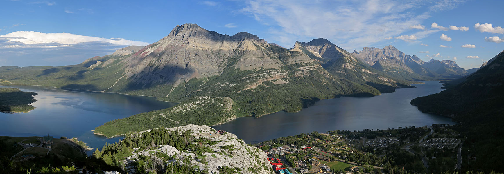 Waterton Lakes panorama [Bear's Hump Trail, Waterton Lakes National Park, Alberta, Canada]