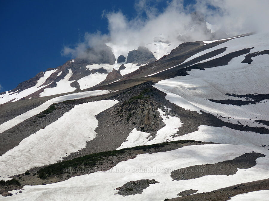 Mt. Shasta & clouds [Clear Creek Trail, Mount Shasta Wilderness, Siskiyou County, California]