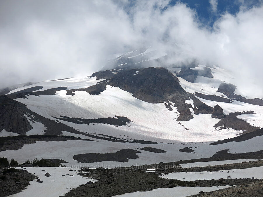 Mt. Shasta & clouds [Clear Creek Valley, Mount Shasta Wilderness, Siskiyou County, California]