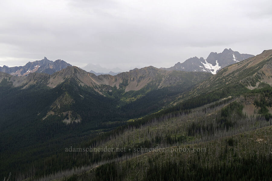 Golden Horn, Azurite Peak, & rain [Pacific Crest Trail, Okanogan-Wenatchee National Forest, Okanogan County, Washington]