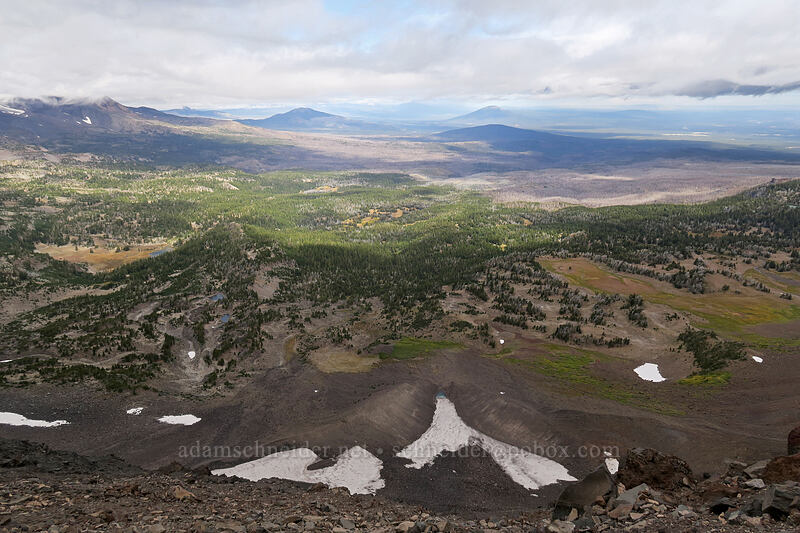 view to the northeast [Broken Top climber's trail, Three Sisters Wilderness, Deschutes County, Oregon]