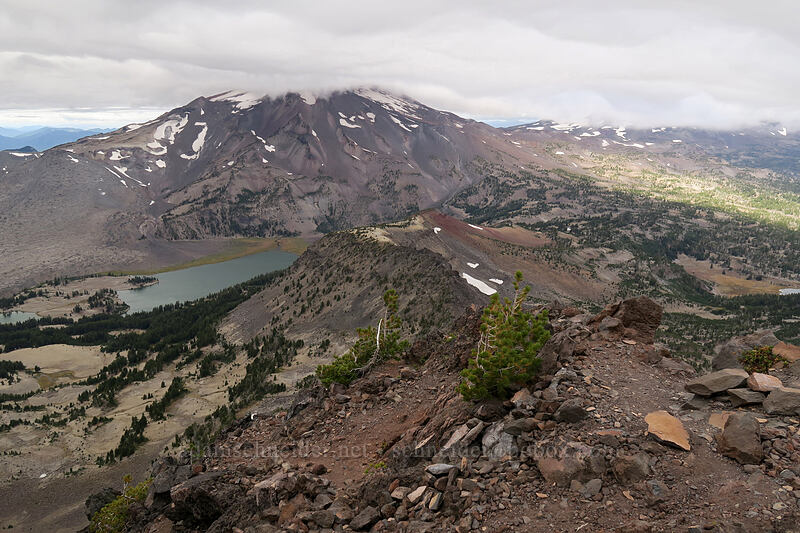 South Sister, Green Lakes, & Broken Top's northwest ridge [Broken Top climber's trail, Three Sisters Wilderness, Deschutes County, Oregon]