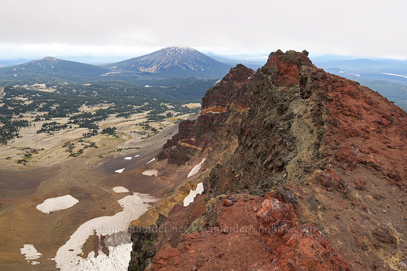 Broken Top's south ridge and Peak 9094 [Broken Top summit, Three Sisters Wilderness, Deschutes County, Oregon]