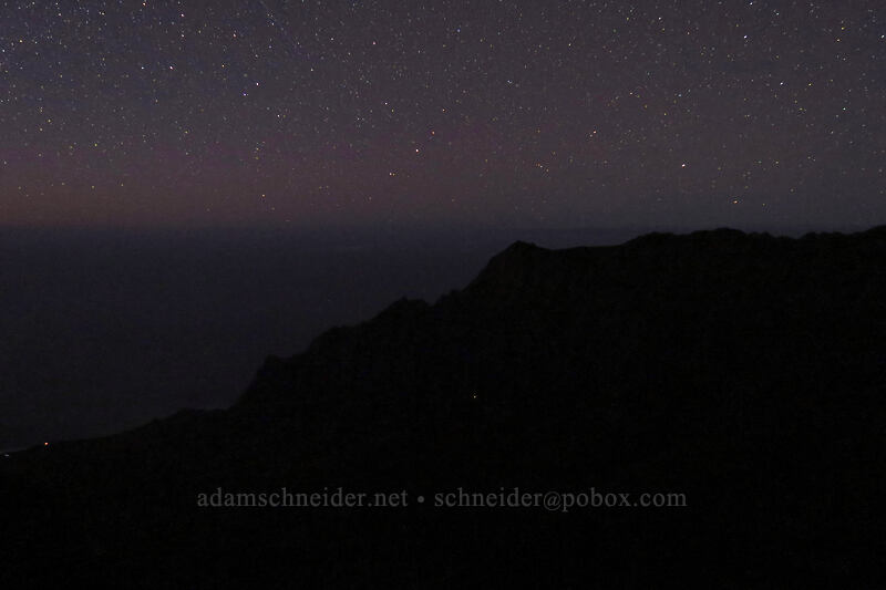 Kalalau Valley & stars [Pu'u o Kila, Koke'e State Park, Kaua'i, Hawaii]