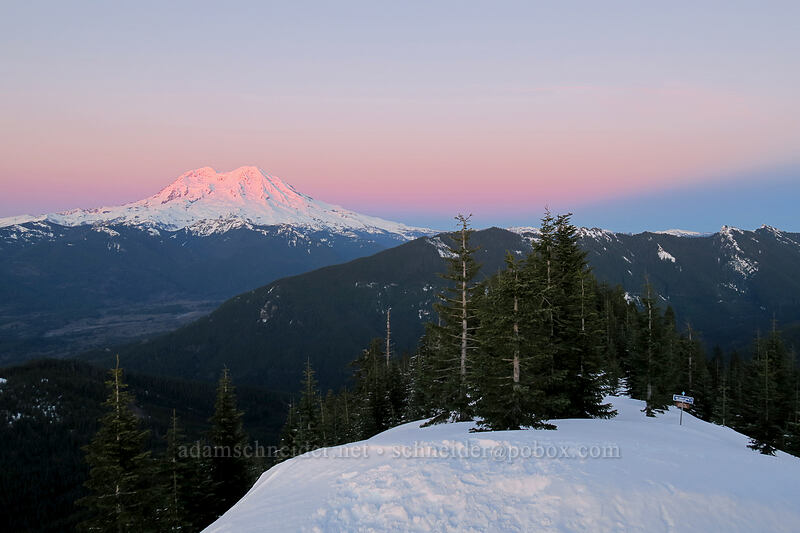 Mt. Rainier at sunset [High Hut, Tahoma State Forest, Lewis County, Washington]