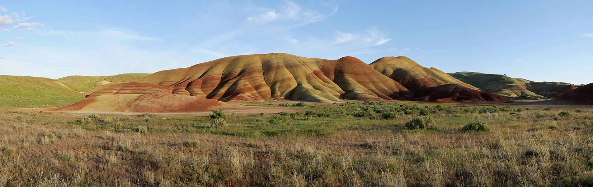 Painted Hills panorama [Painted Hills Unit, John Day Fossil Beds National Monument, Wheeler County, Oregon]